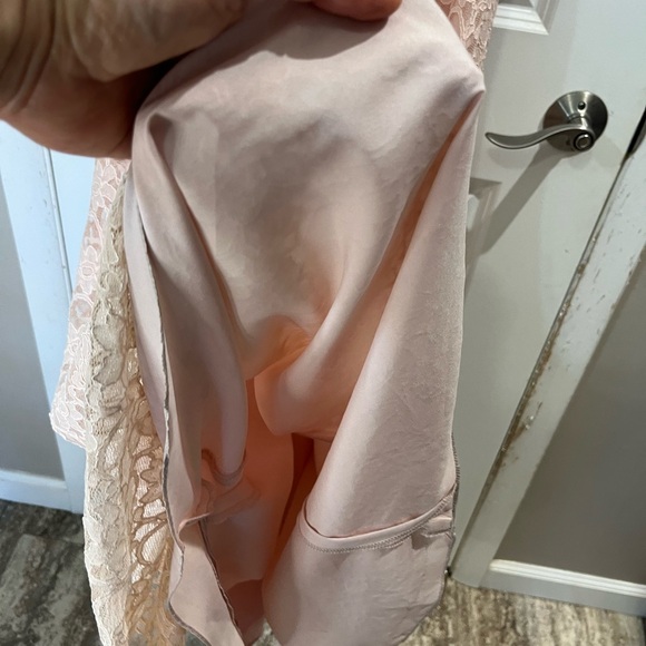 Morilee by Madeline Garner Sleeveless Lace Maxi DressSz 12 Blush Fit & Flare - Picture 10 of 16